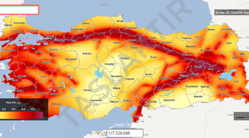 yeni deprem haritası