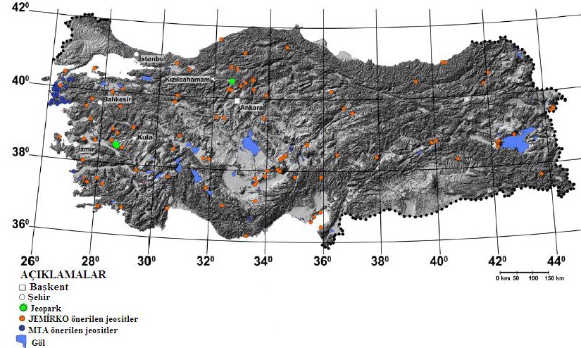 Türkiyedeki jeosit ve jeopark alanları