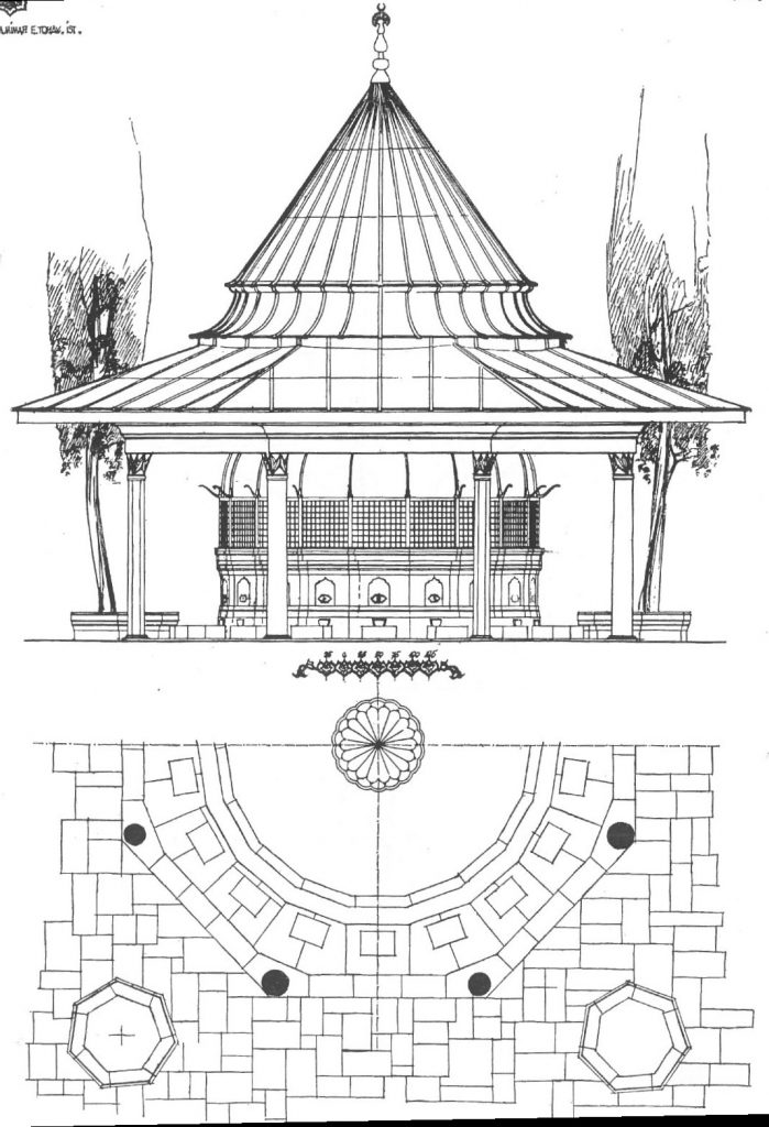 Fatih Camii Şadırvanı Plan ve Cephesi